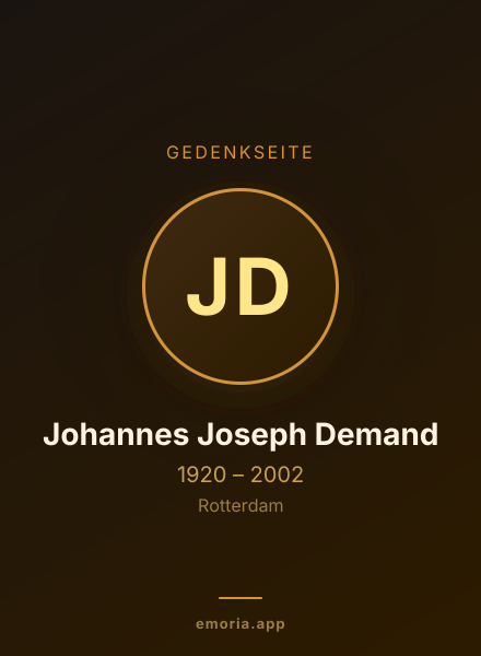Gedenkportrait von Johannes Joseph Demand