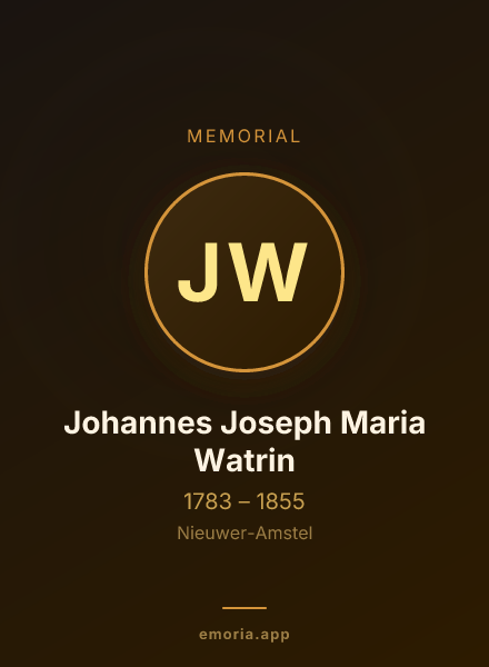 Memorial portrait of Johannes Joseph Maria Watrin