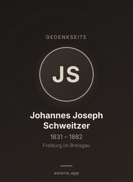 Gedenkportrait von Johannes Joseph Schweitzer