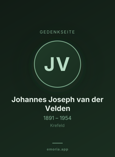 Gedenkportrait von Johannes Joseph van der Velden