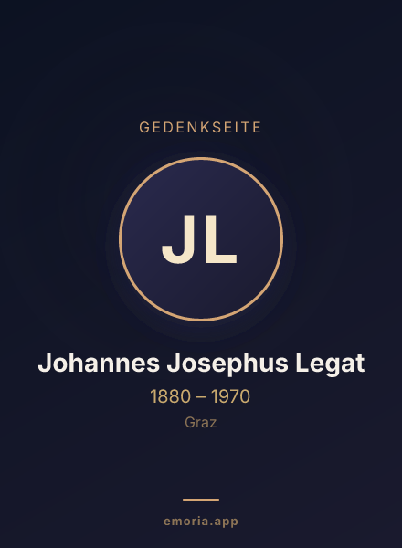 Gedenkportrait von Johannes Josephus Legat