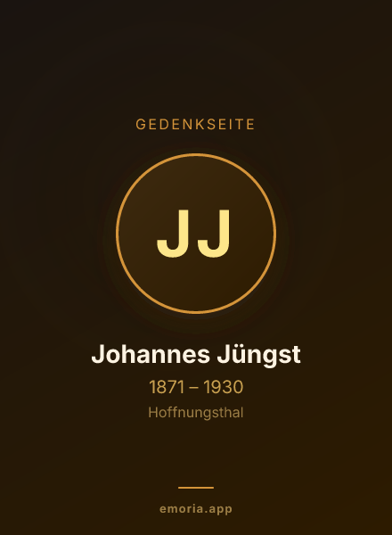 Gedenkportrait von Johannes Jüngst
