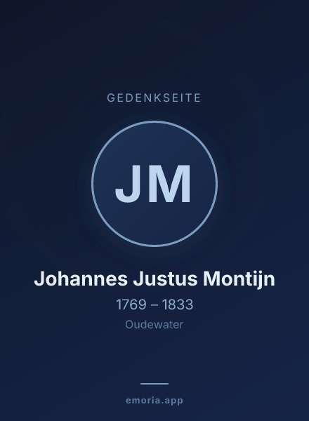 Gedenkportrait von Johannes Justus Montijn