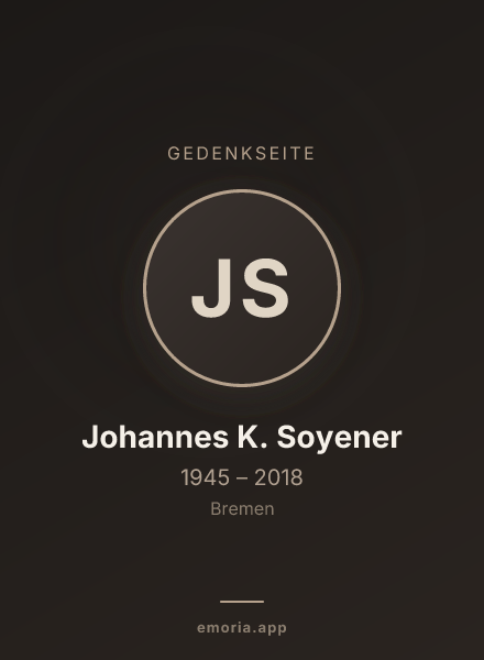 Gedenkportrait von Johannes K. Soyener