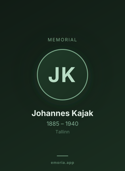 Memorial portrait of Johannes Kajak
