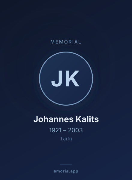 Memorial portrait of Johannes Kalits