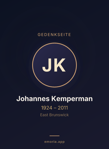 Gedenkportrait von Johannes Kemperman