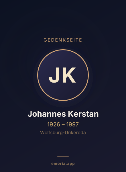 Gedenkportrait von Johannes Kerstan