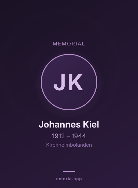 Memorial portrait of Johannes Kiel