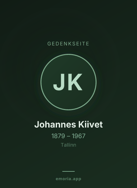 Gedenkportrait von Johannes Kiivet