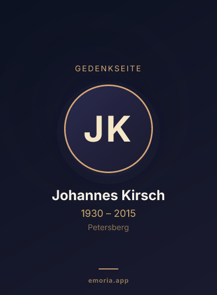 Gedenkportrait von Johannes Kirsch