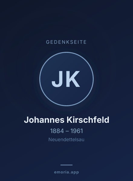 Gedenkportrait von Johannes Kirschfeld