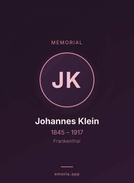 Memorial portrait of Johannes Klein