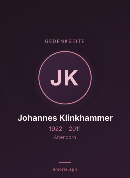 Gedenkportrait von Johannes Klinkhammer