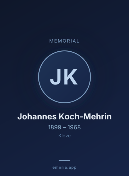 Memorial portrait of Johannes Koch-Mehrin