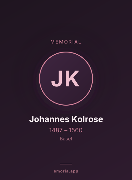 Memorial portrait of Johannes Kolrose
