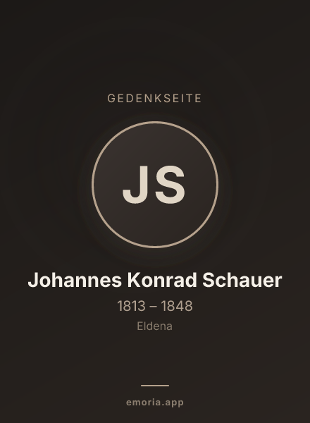 Gedenkportrait von Johannes Konrad Schauer