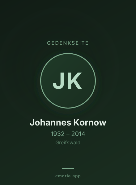 Gedenkportrait von Johannes Kornow
