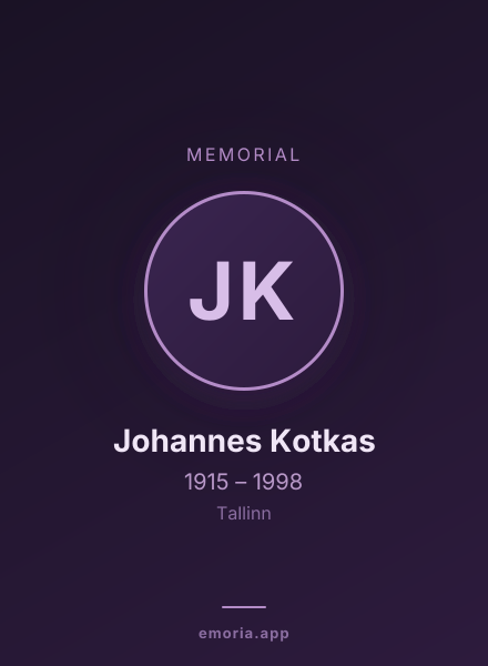Memorial portrait of Johannes Kotkas