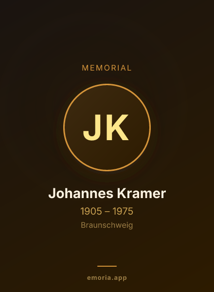 Memorial portrait of Johannes Kramer