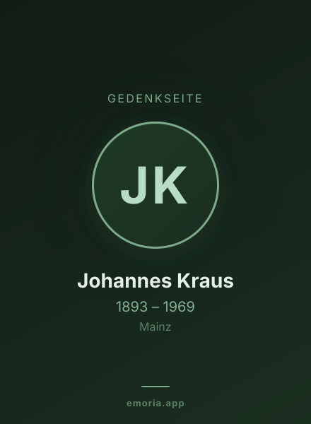 Gedenkportrait von Johannes Kraus