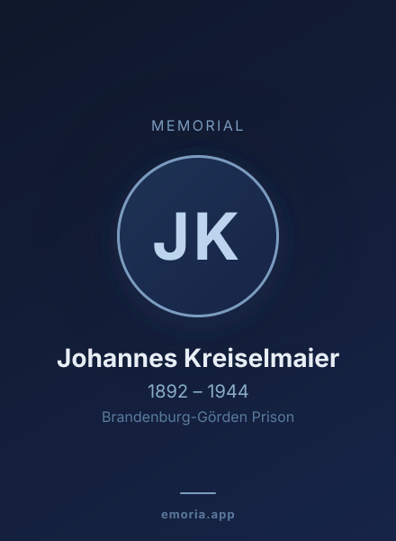 Memorial portrait of Johannes Kreiselmaier