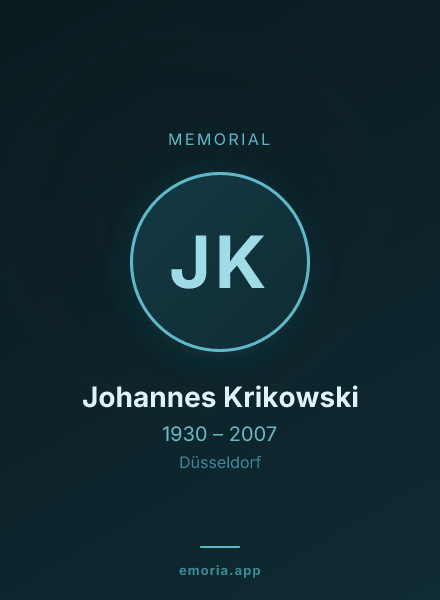 Memorial portrait of Johannes Krikowski
