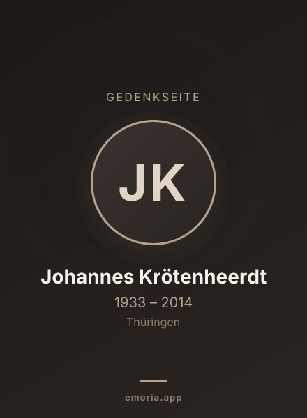 Gedenkportrait von Johannes Krötenheerdt