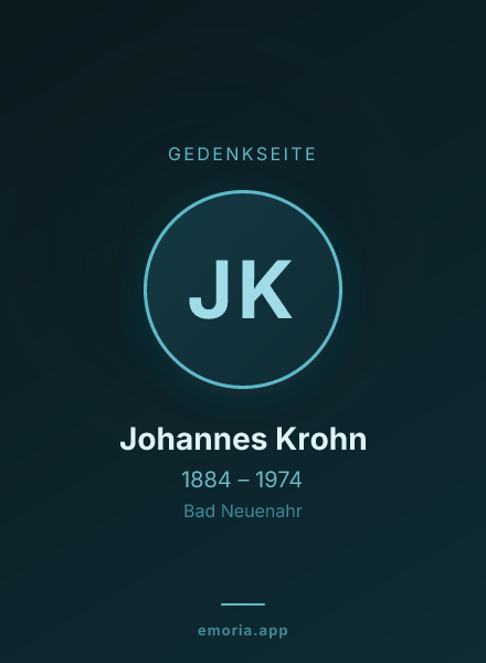 Gedenkportrait von Johannes Krohn
