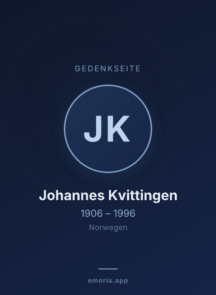 Gedenkportrait von Johannes Kvittingen