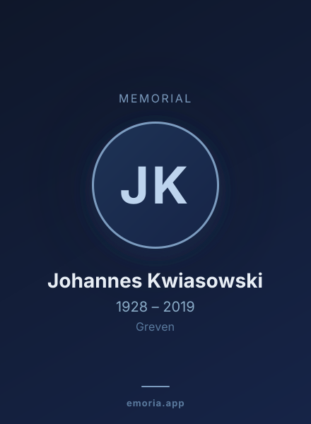 Memorial portrait of Johannes Kwiasowski