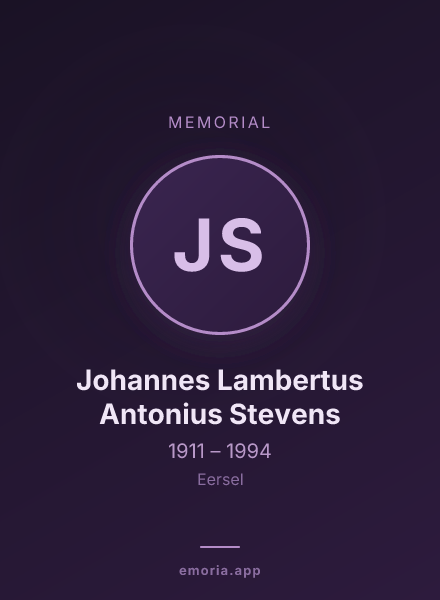 Memorial portrait of Johannes Lambertus Antonius Stevens