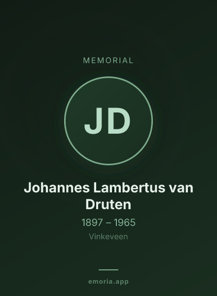 Memorial portrait of Johannes Lambertus van Druten