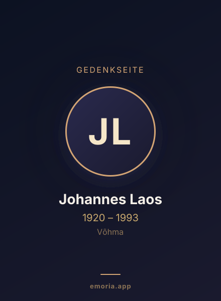 Gedenkportrait von Johannes Laos