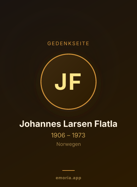 Gedenkportrait von Johannes Larsen Flatla