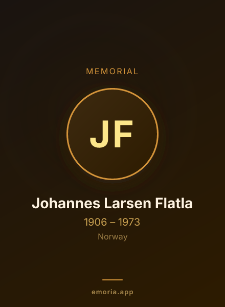 Memorial portrait of Johannes Larsen Flatla