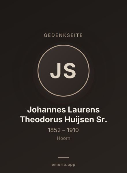 Gedenkportrait von Johannes Laurens Theodorus Huijsen Sr.