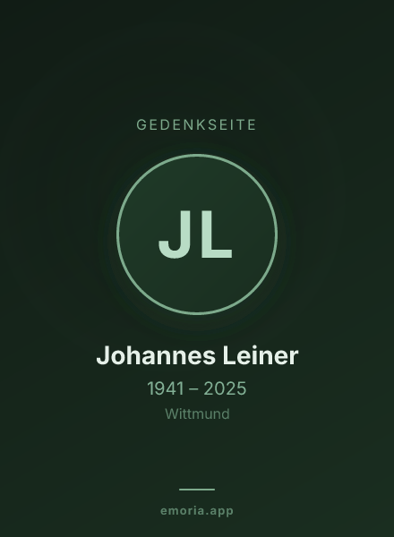 Gedenkportrait von Johannes Leiner