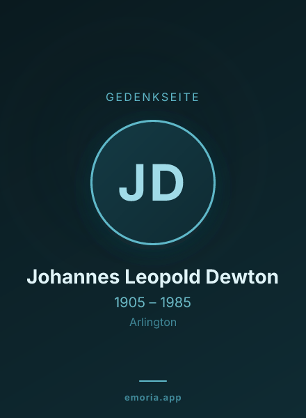 Gedenkportrait von Johannes Leopold Dewton