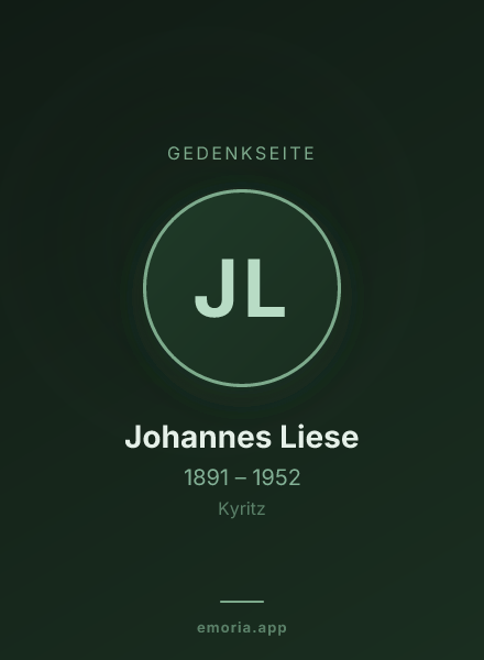 Gedenkportrait von Johannes Liese