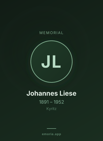 Memorial portrait of Johannes Liese