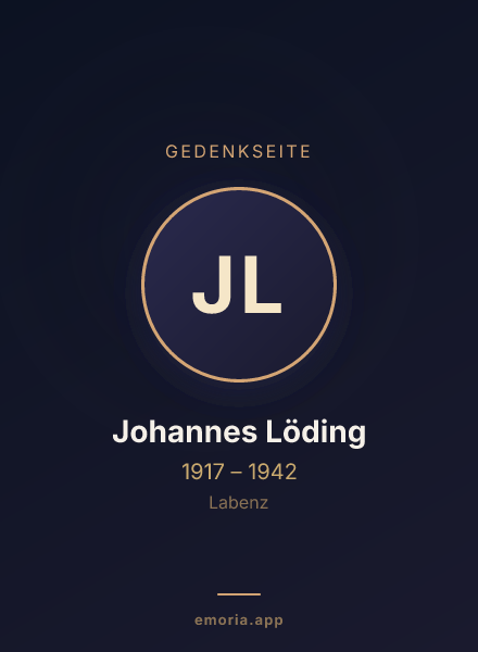 Gedenkportrait von Johannes Löding