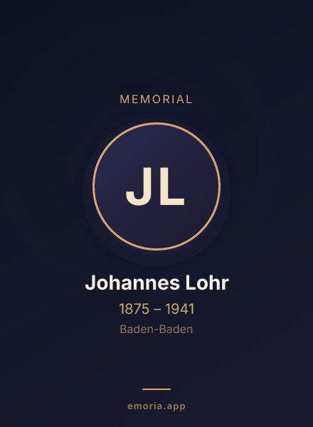 Memorial portrait of Johannes Lohr