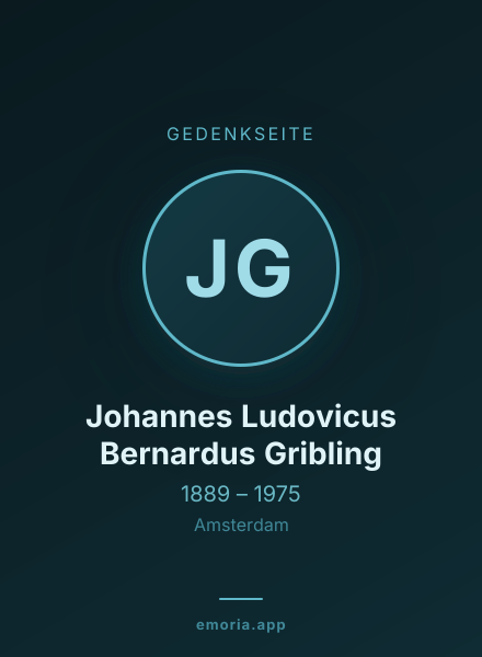 Gedenkportrait von Johannes Ludovicus Bernardus Gribling