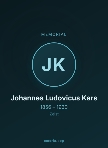 Memorial portrait of Johannes Ludovicus Kars