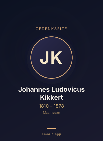 Gedenkportrait von Johannes Ludovicus Kikkert