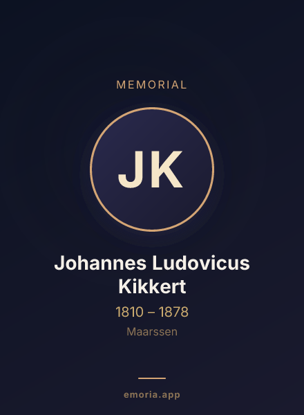 Memorial portrait of Johannes Ludovicus Kikkert