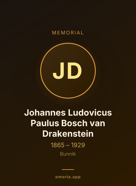 Memorial portrait of Johannes Ludovicus Paulus Bosch van Drakenstein