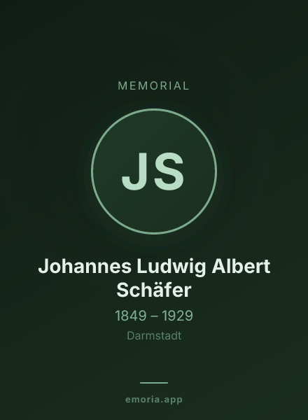 Memorial portrait of Johannes Ludwig Albert Schäfer