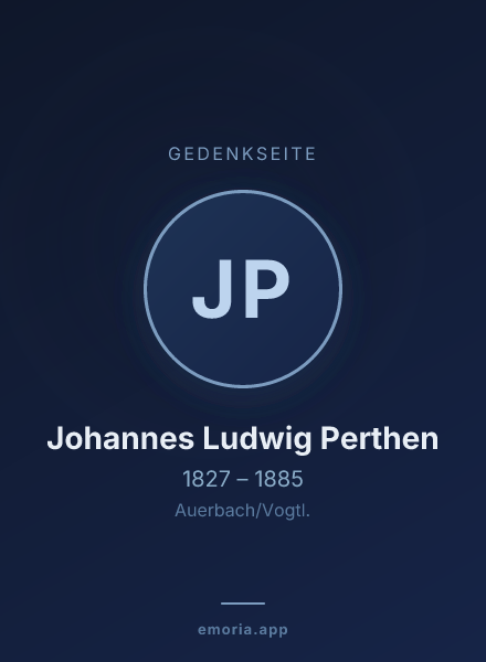 Gedenkportrait von Johannes Ludwig Perthen